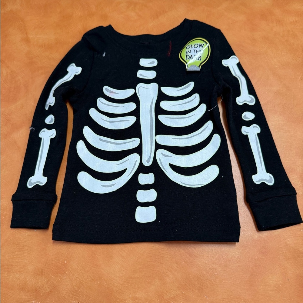 Komar Kids Black Glow-in-the-Dark Skeleton Long Sleeve Tee